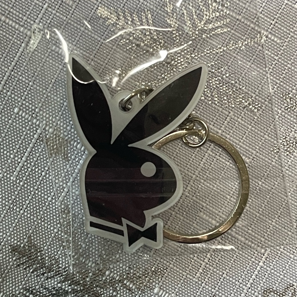 PLAYBOY Black and White Bunny Key Chain